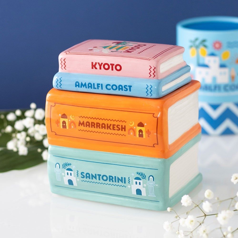 Something Different - Travel Book Stack and Wax Warmer Brûleur fioul - Multicolore